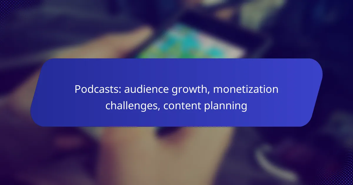 Podcasts: audience growth, monetization challenges, content planning