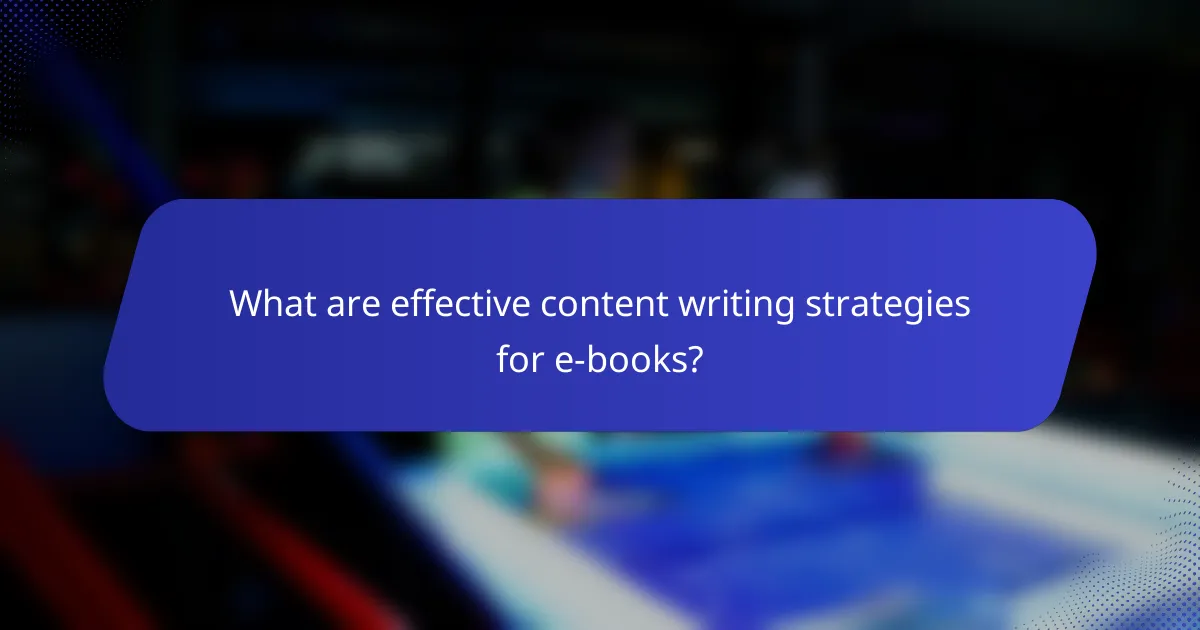 What are effective content writing strategies for e-books?